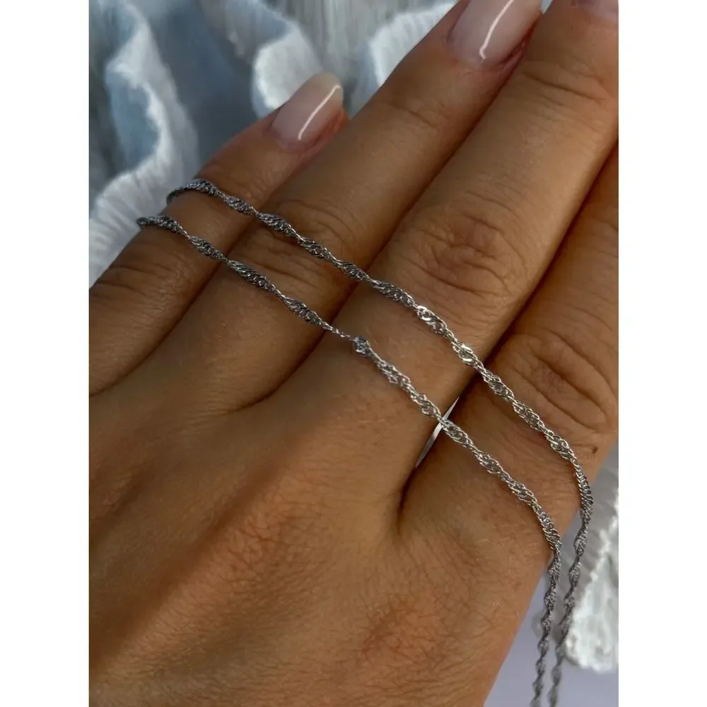 925 Sterling Silver Pearl Necklace Length 18 inch